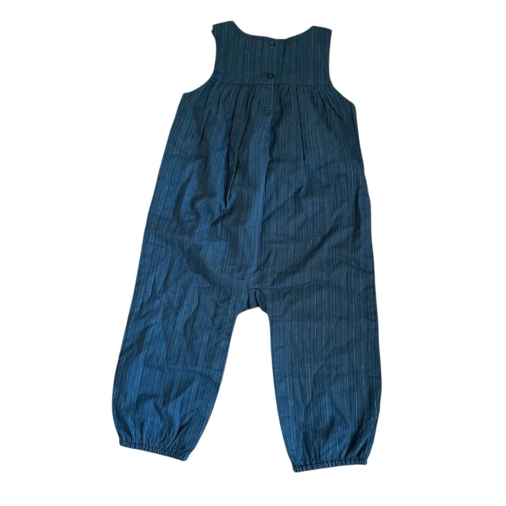 Baby Gap Charcoal Gray Gold Jumpsuit Sleeveless Baby Girls Size 18-24M NWT - Picture 4 of 6
